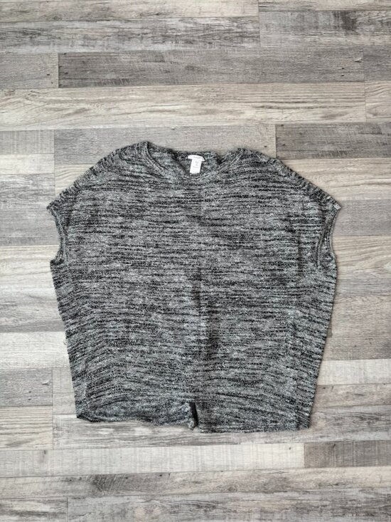 J. Jill Sweaters - J. Jill Pure Jill NWT Grey Linen Cotton Black White Cap Sleeve Sweater I11